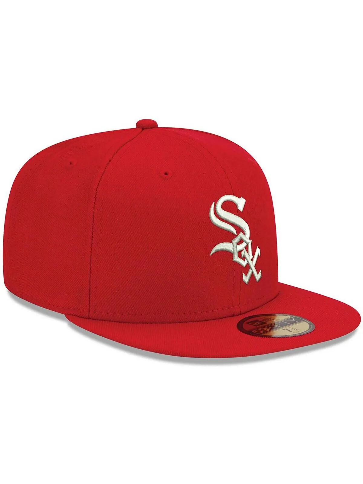 Мужская красная кепка Chicago White Sox Logo белая 59FIFTY приталенная шляпа New Era — изображение 3 из 4, красный