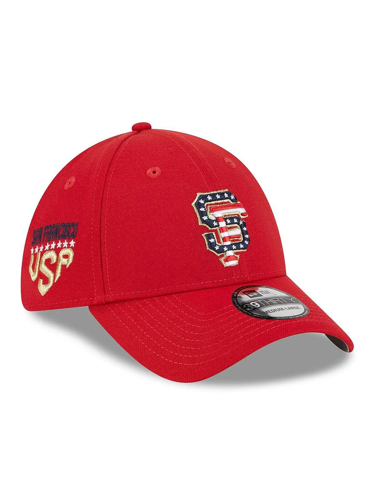 Мужская красная кепка San Francisco Giants 2023 Fourth of июля 39THIRTY Flex Fit Hat New Era