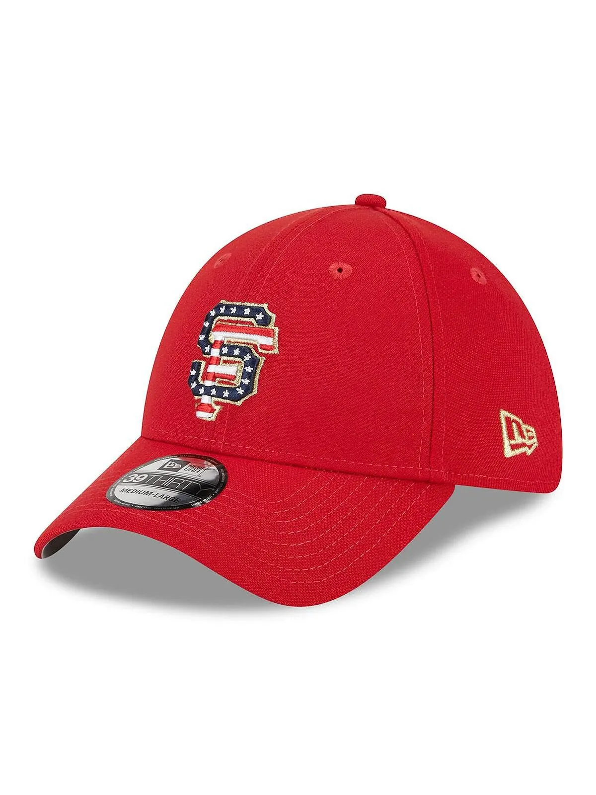 Мужская красная кепка San Francisco Giants 2023 Fourth of июля 39THIRTY Flex Fit Hat New Era — изображение 3 из 4, красный