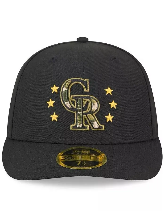 Мужская черная кепка Colorado Rockies 2024 ко Дню вооруженных сил с низким профилем 59FIFTY New Era — изображение 3 из 4