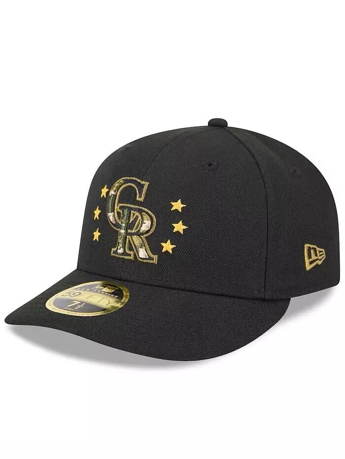 Мужская черная кепка Colorado Rockies 2024 ко Дню вооруженных сил с низким профилем 59FIFTY New Era — изображение 4 из 4