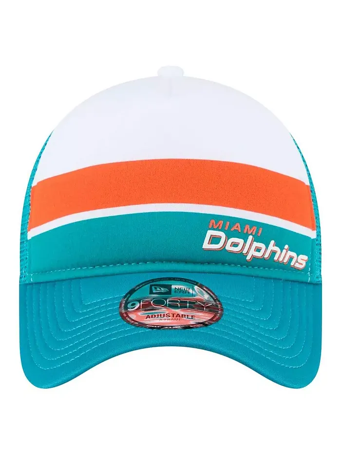 Мужская регулируемая кепка 9FORTY A-Frame Trucker Miami Dolphins в бело-голубом цветовом блоке New — изображение 5 из 5