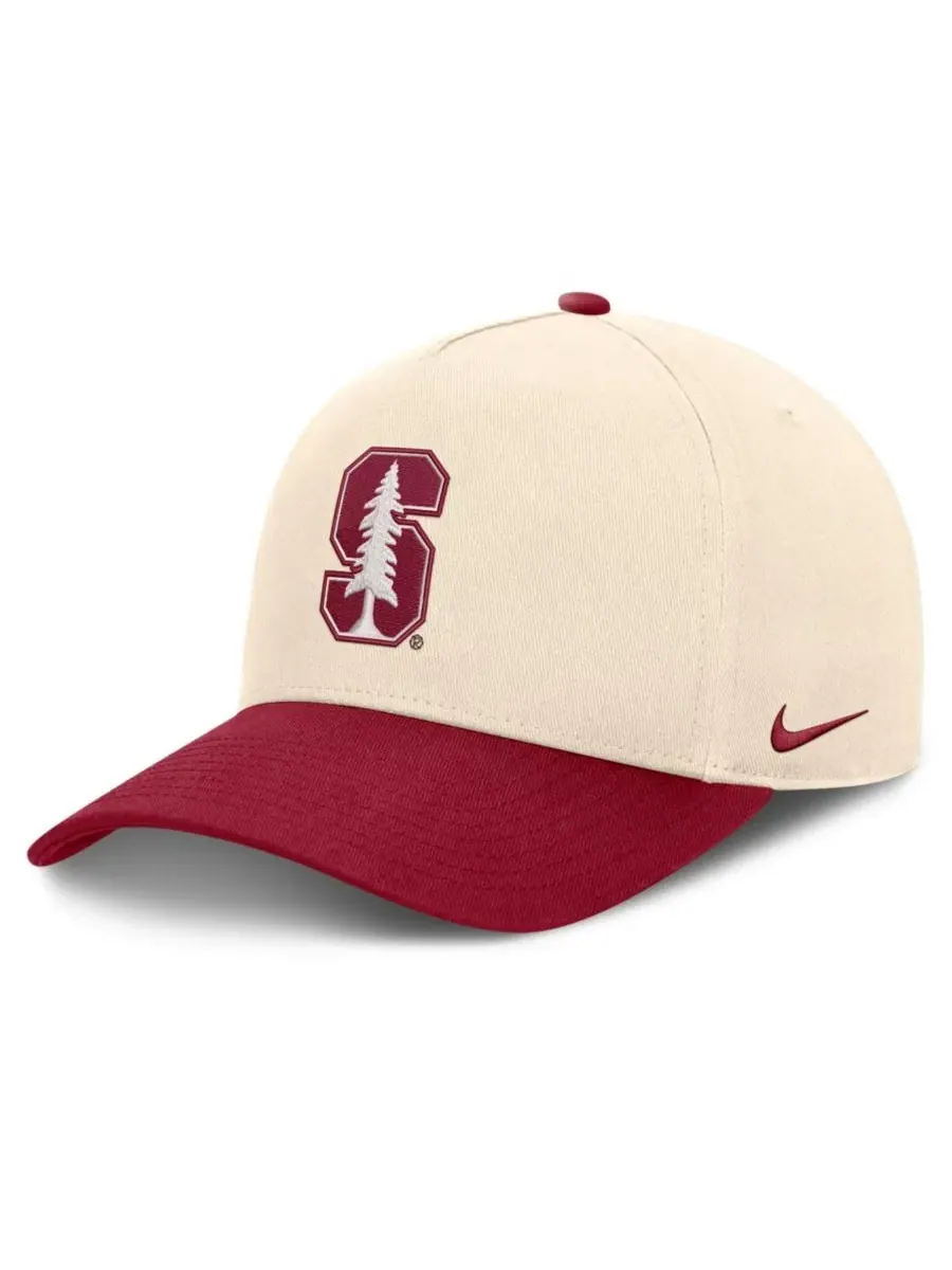 Кепка с вышивкой Stanford Cardinal Campus Prep Rise Nike, Natural Cardinal