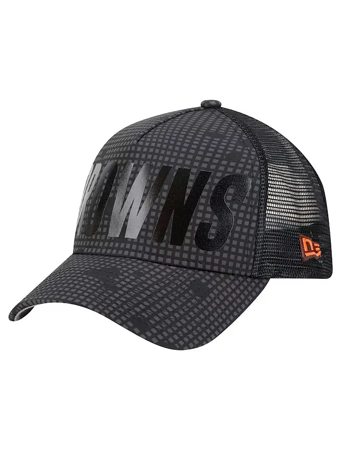 Мужская чёрная кепка Trucker 9FORTY с А-образной оправой и регулируемым креплением Cleveland Browns — изображение 3 из 4