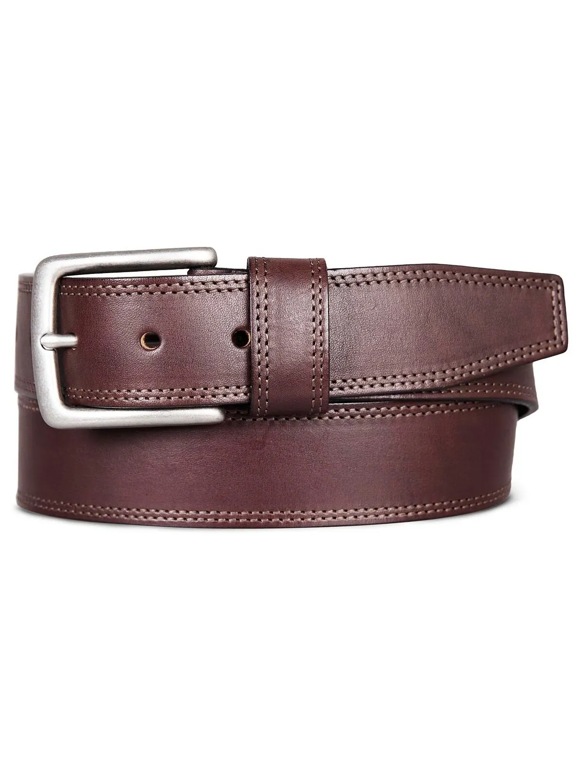 Мужской кожаный ремень, прошитый двойной иглой Lucky Brand