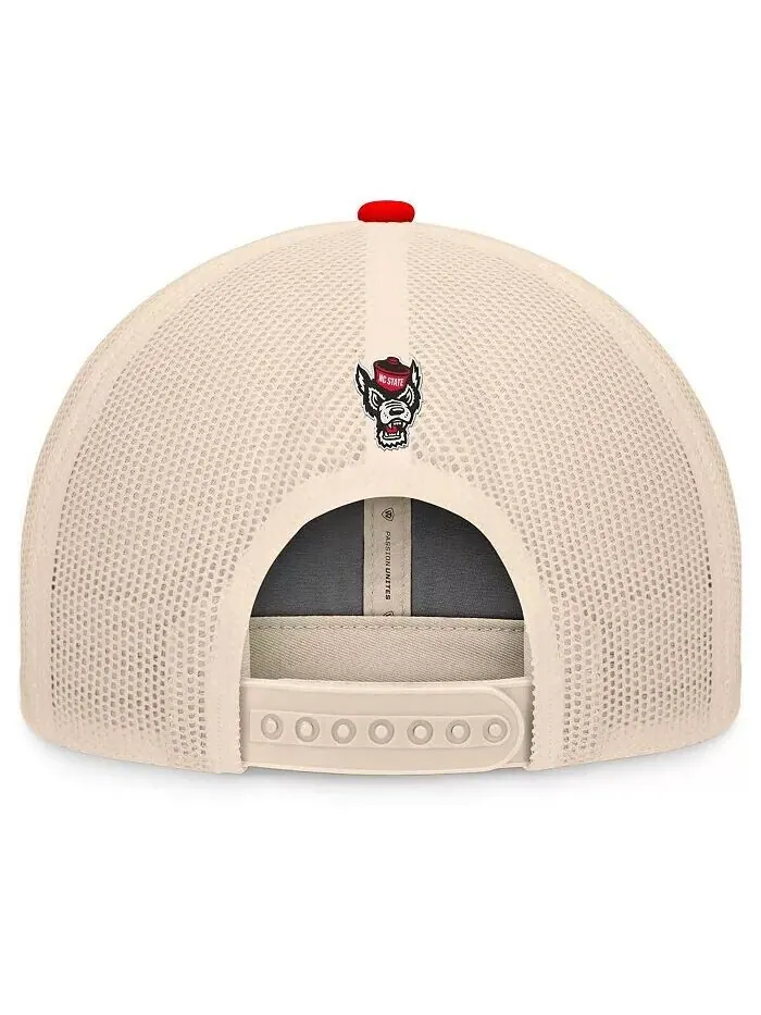 Мужская красная/натуральная регулируемая кепка NC State Wolfpack Bennett Trucker Top of the World — изображение 2 из 4