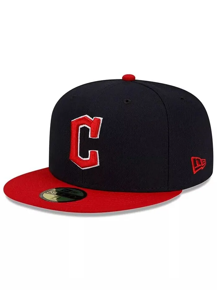 Мужская темно-синяя, красная приталенная шляпа Cleveland Guardians Authentic Collection On-Field