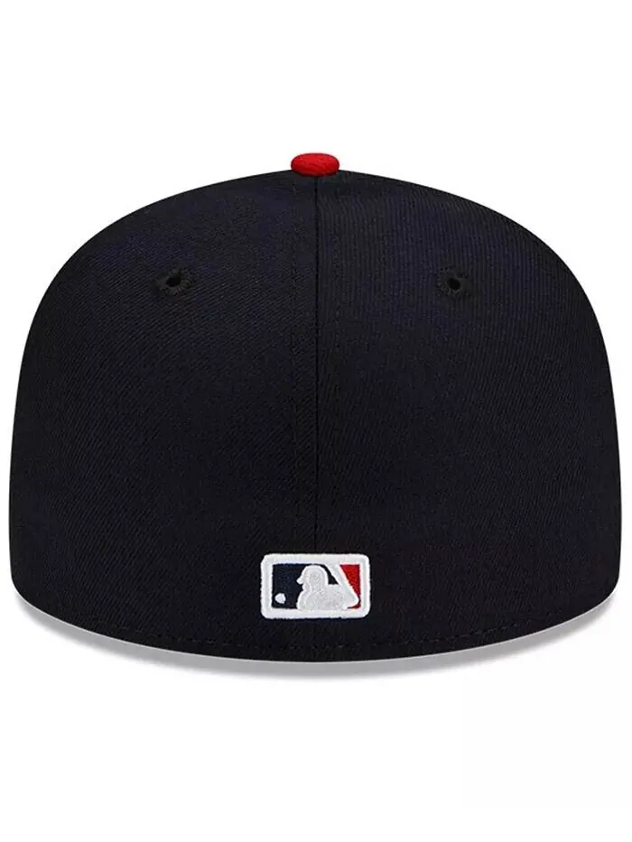 Мужская темно-синяя, красная приталенная шляпа Cleveland Guardians Authentic Collection On-Field — изображение 7 из 7