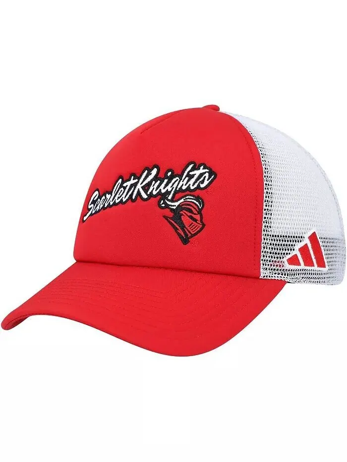 Мужская кепка Scarlet Rutgers Scarlet Knights Script Trucker Snapback Adidas — изображение 1 из 1
