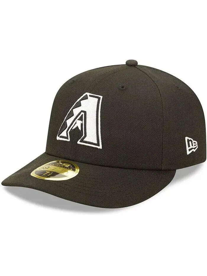 Мужская низкопрофильная шляпа Arizona Diamondbacks черно-белая приталенная 59FIFTY New Era