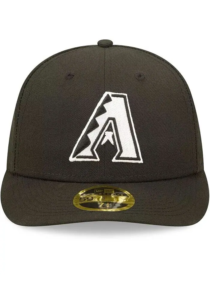 Мужская низкопрофильная шляпа Arizona Diamondbacks черно-белая приталенная 59FIFTY New Era — изображение 2 из 2