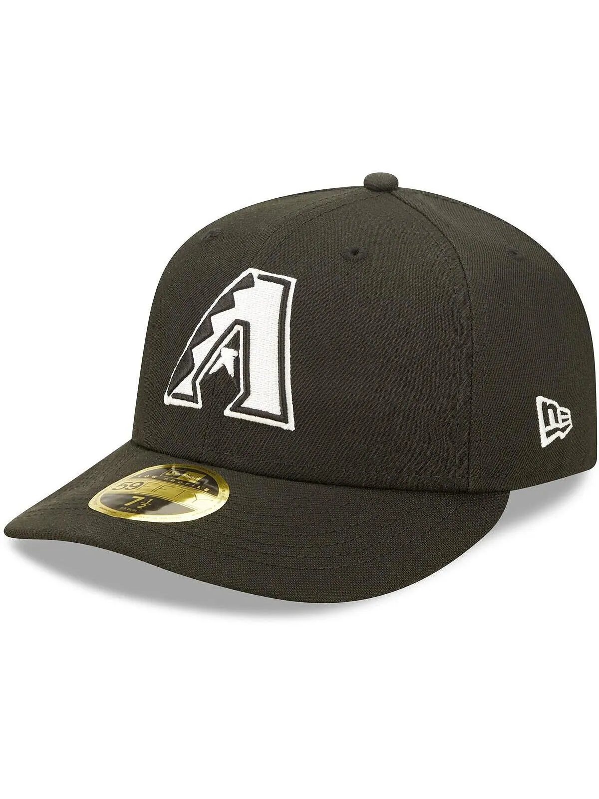 Мужская низкопрофильная шляпа Arizona Diamondbacks черно-белая приталенная 59FIFTY New Era — изображение 1 из 2, черный белый