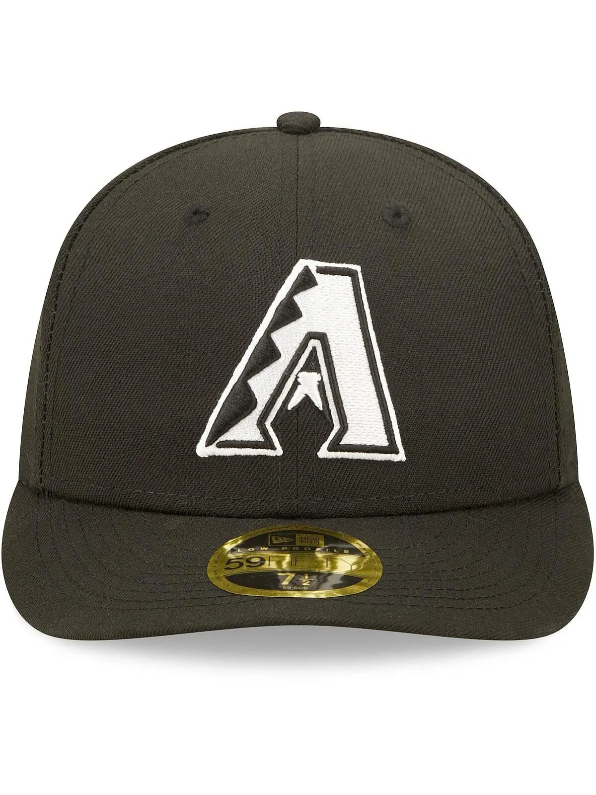 Мужская низкопрофильная шляпа Arizona Diamondbacks черно-белая приталенная 59FIFTY New Era — изображение 2 из 2, черный белый