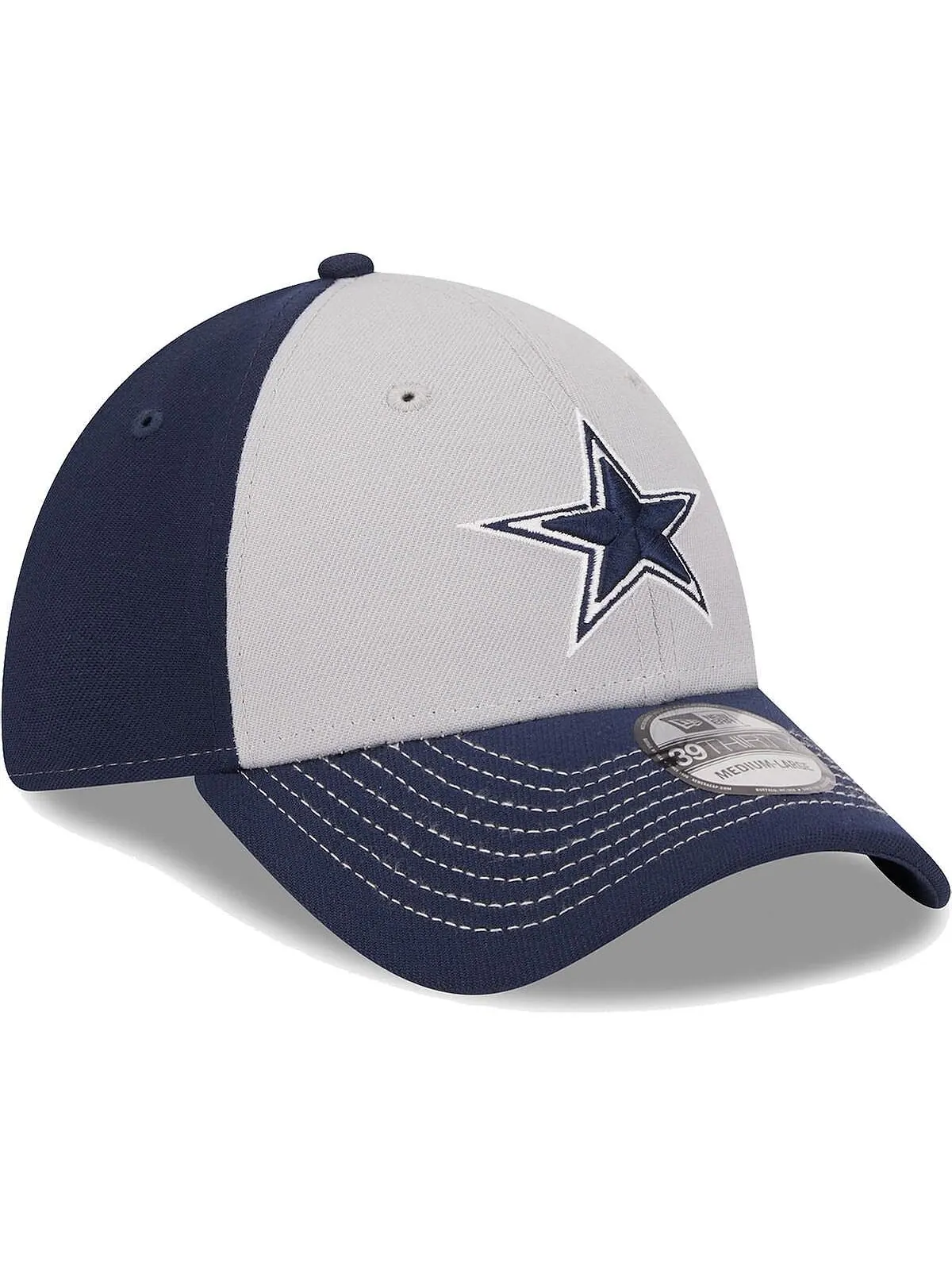 Мужская серая основная шляпа Dallas Cowboys 39THIRTY Flex Hat New Era — изображение 3 из 4, серый