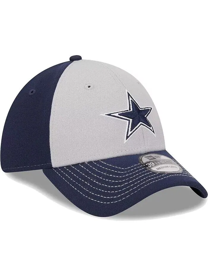 Мужская серая основная шляпа Dallas Cowboys 39THIRTY Flex Hat New Era — изображение 3 из 4