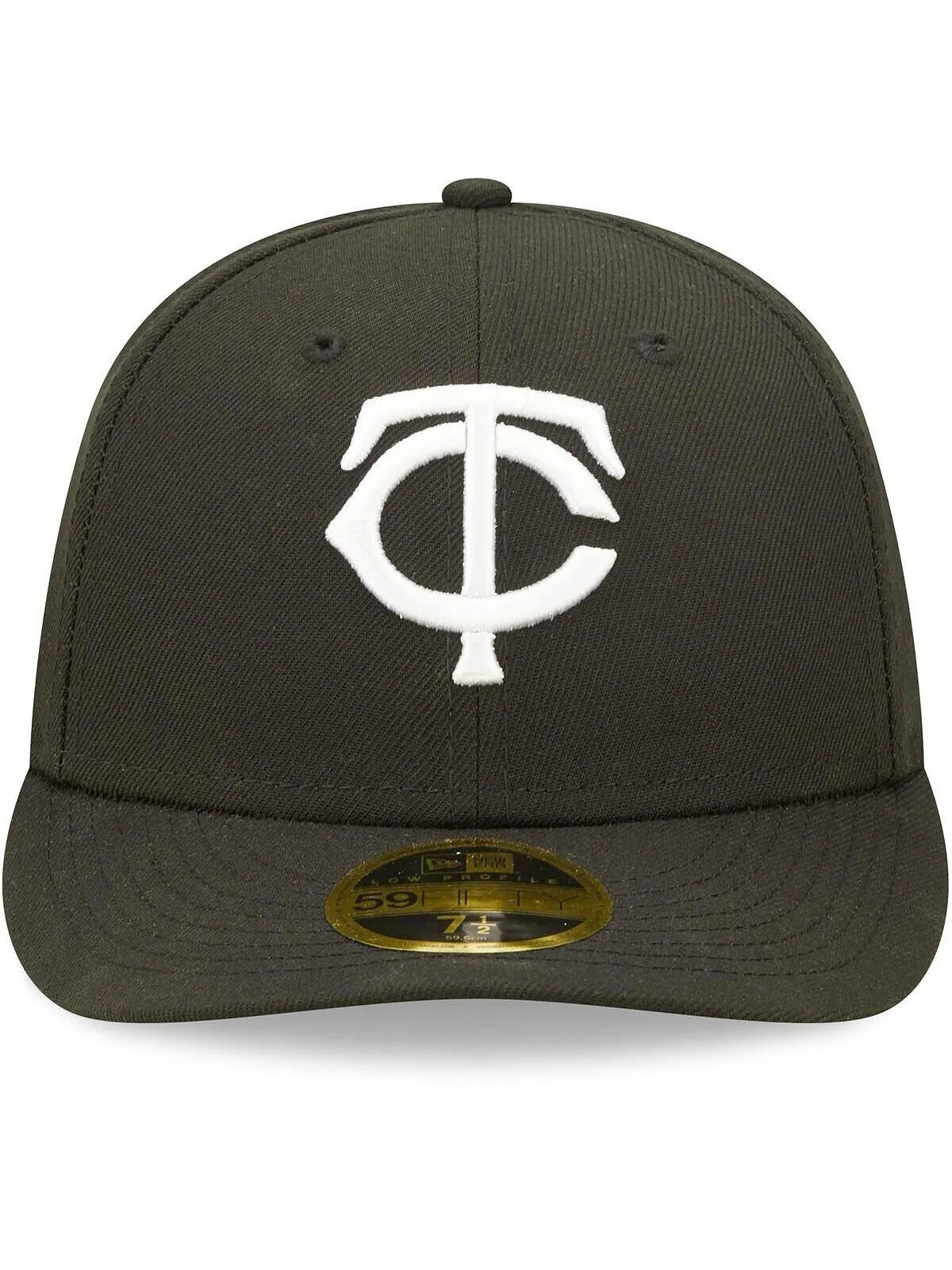 Мужская низкопрофильная шляпа Minnesota Twins черно-белая приталенная 59FIFTY New Era — изображение 2 из 2, черный белый
