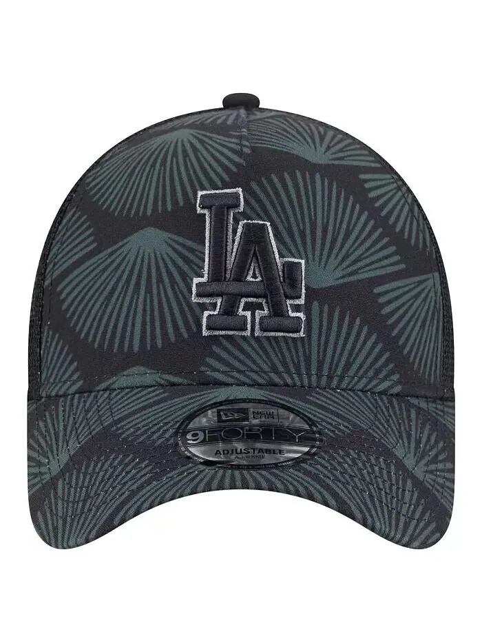 Мужская черная кепка Los Angeles Dodgers 9FORTY A-Frame Trucker Adjustable New Era — изображение 4 из 5