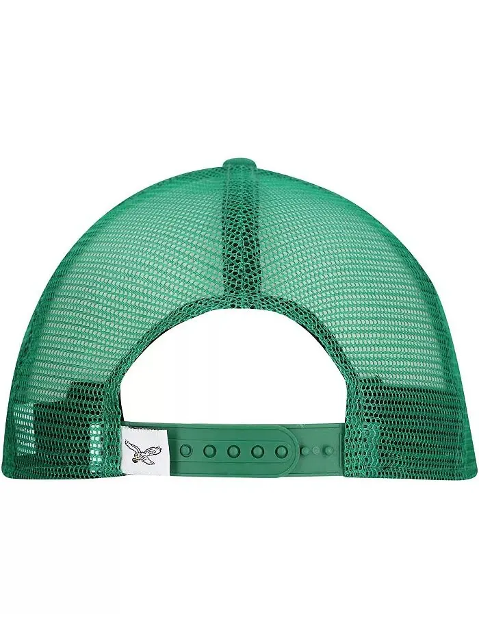 Мужская бейсболка Kelly Green Philadelphia Eagles Throwback Main Trucker 9FIFTY Snapback New Era — изображение 4 из 5