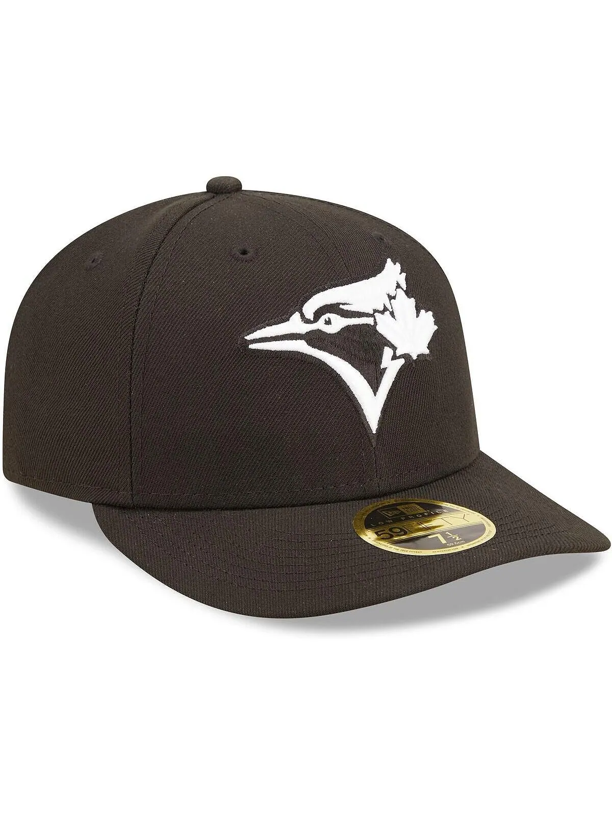 Мужская приталенная шляпа Toronto Blue Jays черно-белая с низким профилем 59FIFTY New Era — изображение 3 из 4, черный
