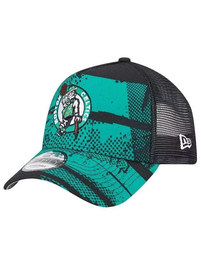 Мужская черная/зеленая кепка Boston Celtics Tip Off A-Frame Trucker 9FORTY Adjustable New Era — изображение 5 из 5