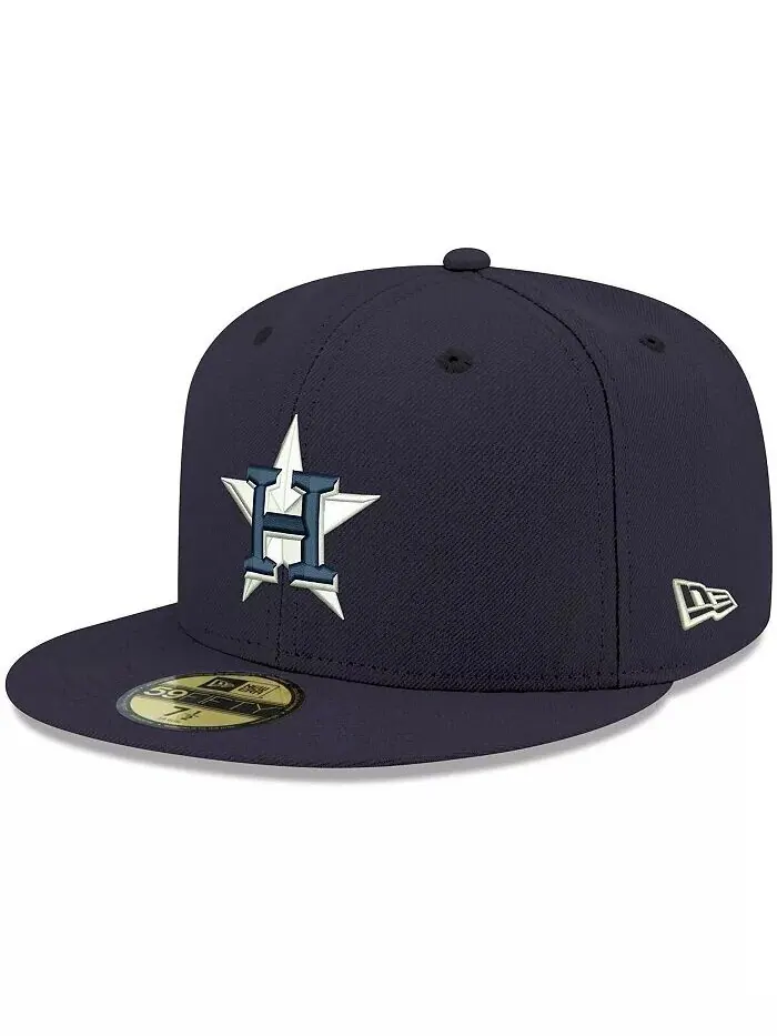 Мужская темно-синяя приталенная шляпа Houston Astros Logo White 59FIFTY New Era — изображение 1 из 2