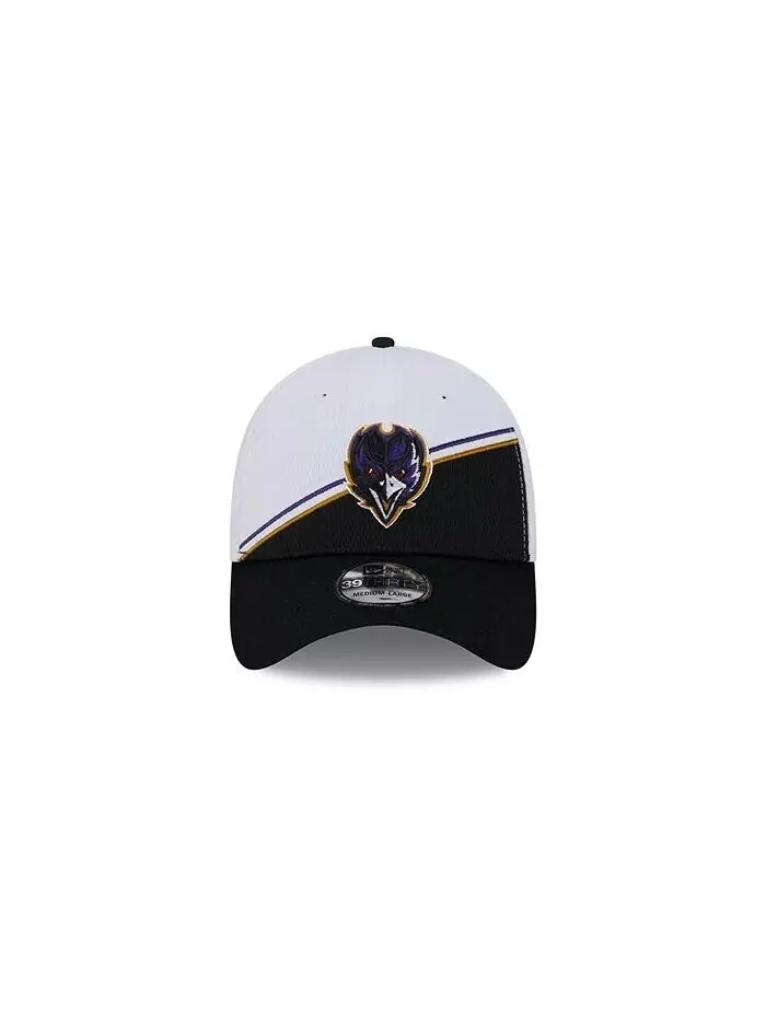 Мужская бело-черная кепка Baltimore Ravens 2023 Sideline 39THIRTY Flex New Era — изображение 2 из 8