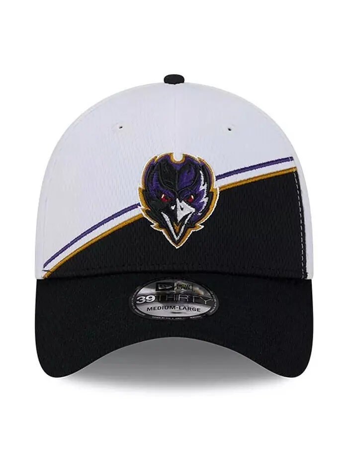 Мужская бело-черная кепка Baltimore Ravens 2023 Sideline 39THIRTY Flex New Era — изображение 8 из 8