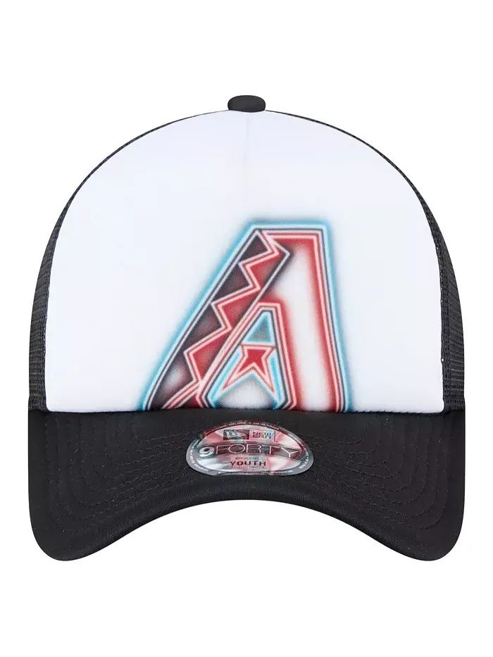 Детская белая/черная кепка дальнобойщика Arizona Diamondbacks с А-образной рамкой 9FORTY New Era — изображение 2 из 5