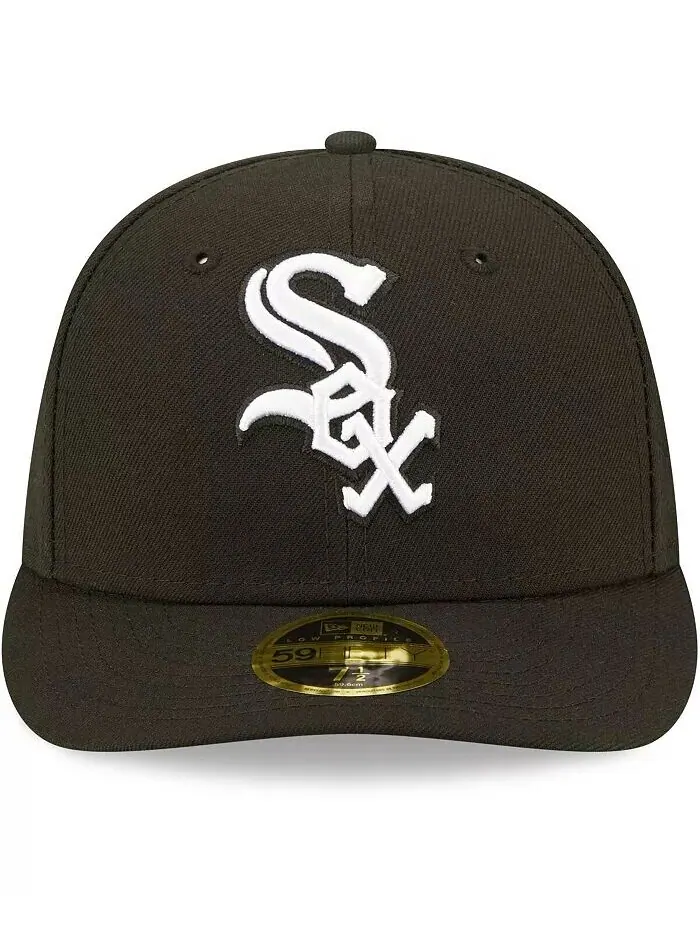 Мужская кепка Chicago White Sox черно-белая с низким профилем 59FIFTY New Era — изображение 4 из 5