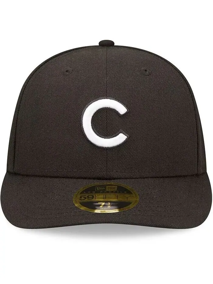 Мужская приталенная шляпа Chicago Cubs черно-белая с низким профилем 59FIFTY New Era — изображение 2 из 2
