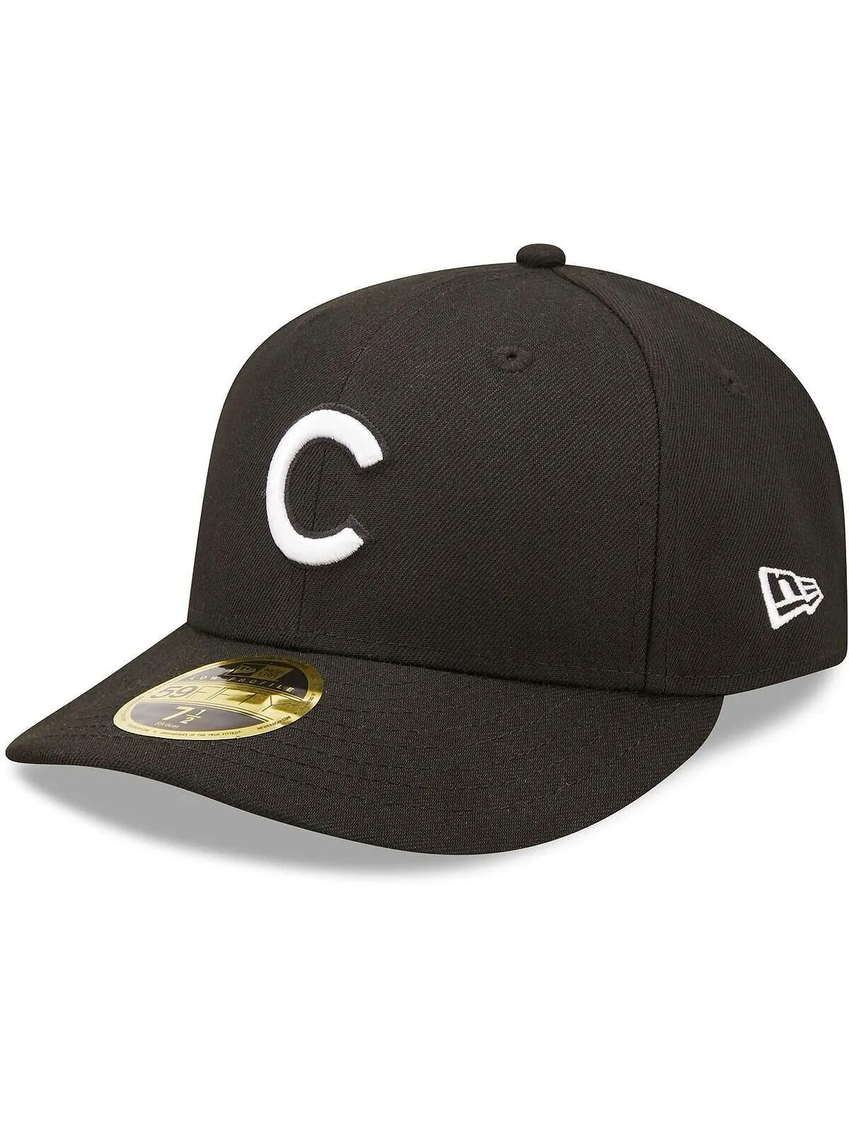 Мужская приталенная шляпа Chicago Cubs черно-белая с низким профилем 59FIFTY New Era