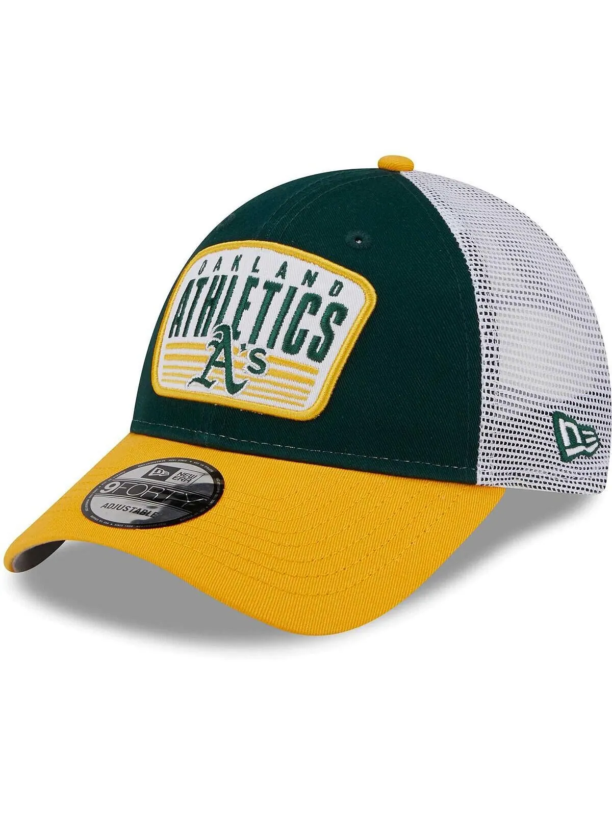Мужская зеленая кепка с двухцветной нашивкой Oakland Athletics 9FORTY Snapback New Era