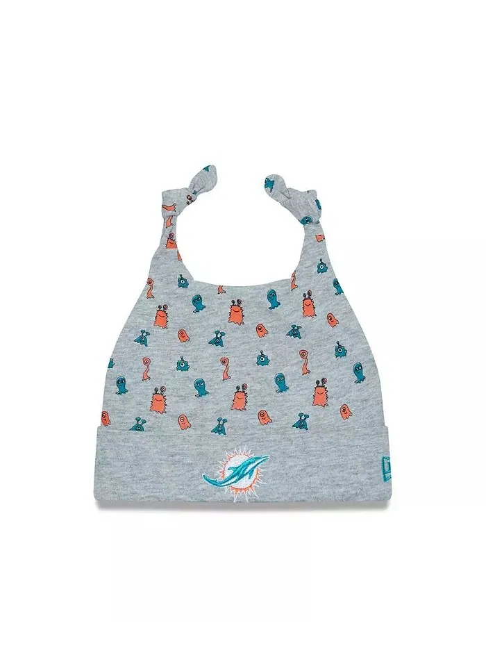 Вязаная шапка с манжетами для мальчиков и девочек цвета Heather Grey Miami Dolphins Critter New Era