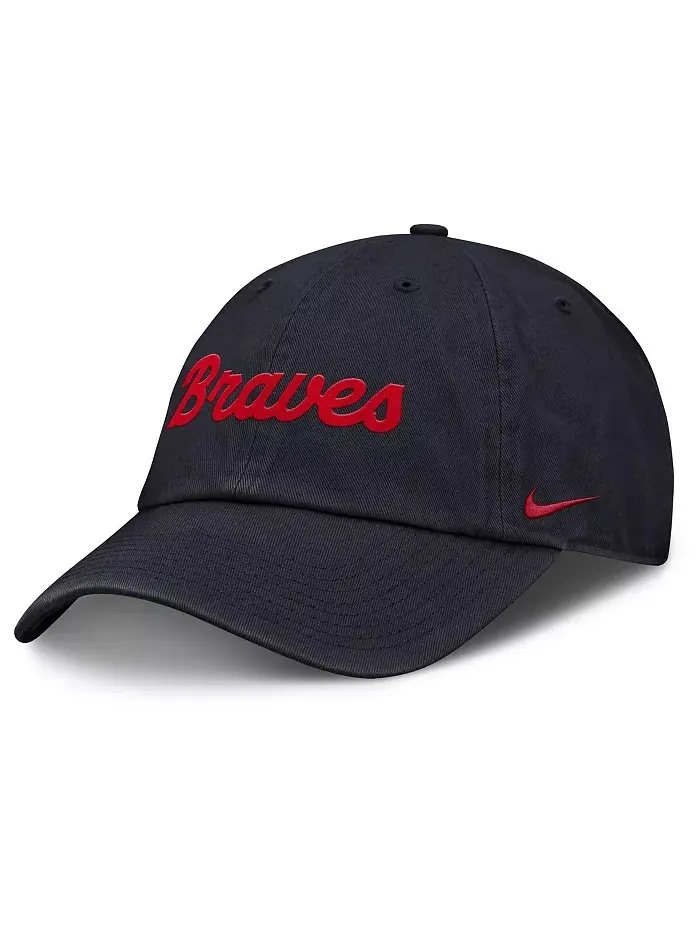 Женская регулируемая кепка Atlanta Braves Club в синем цвете Nike