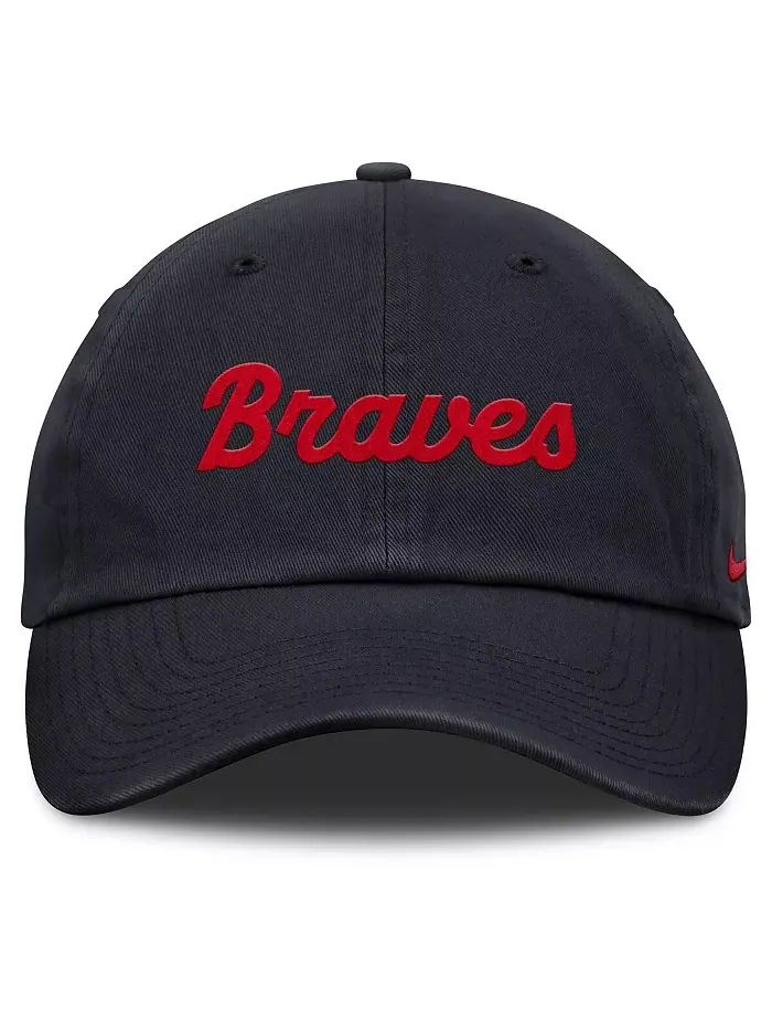 Женская регулируемая кепка Atlanta Braves Club в синем цвете Nike — изображение 2 из 4