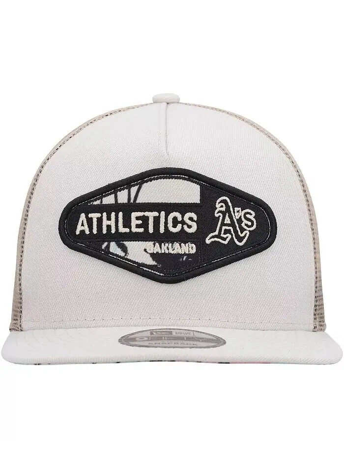 Мужская кепка Snapback в стиле ретро Oakland Athletics в стиле ретро с А-образной рамкой Trucker — изображение 3 из 3