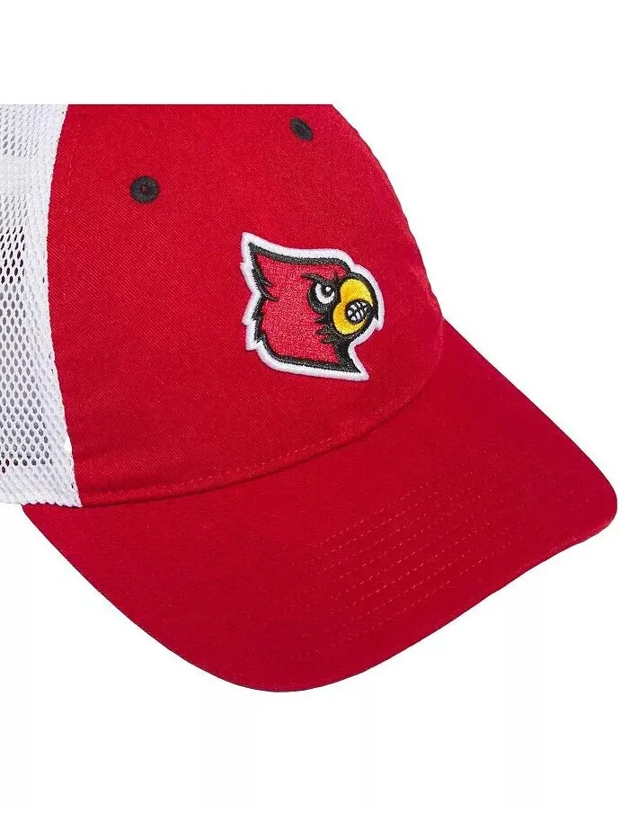 Мужская красная регулируемая шляпа с талисманом Louisville Cardinals с напуском Trucker Adidas — изображение 3 из 3