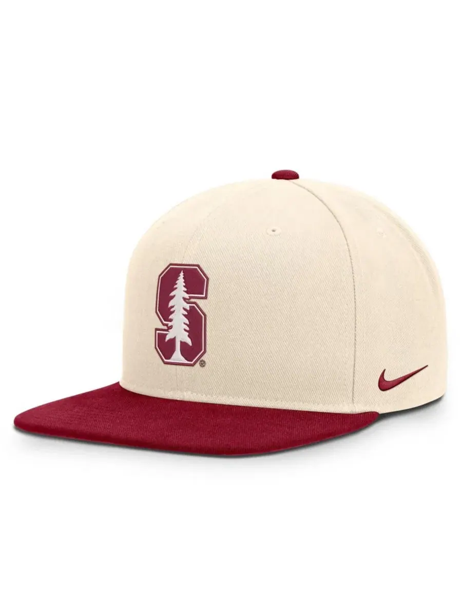 Кепка с высокой тульей и плоским козырьком, с вышивкой, Stanford Cardinal Nike, Natural Cardinal
