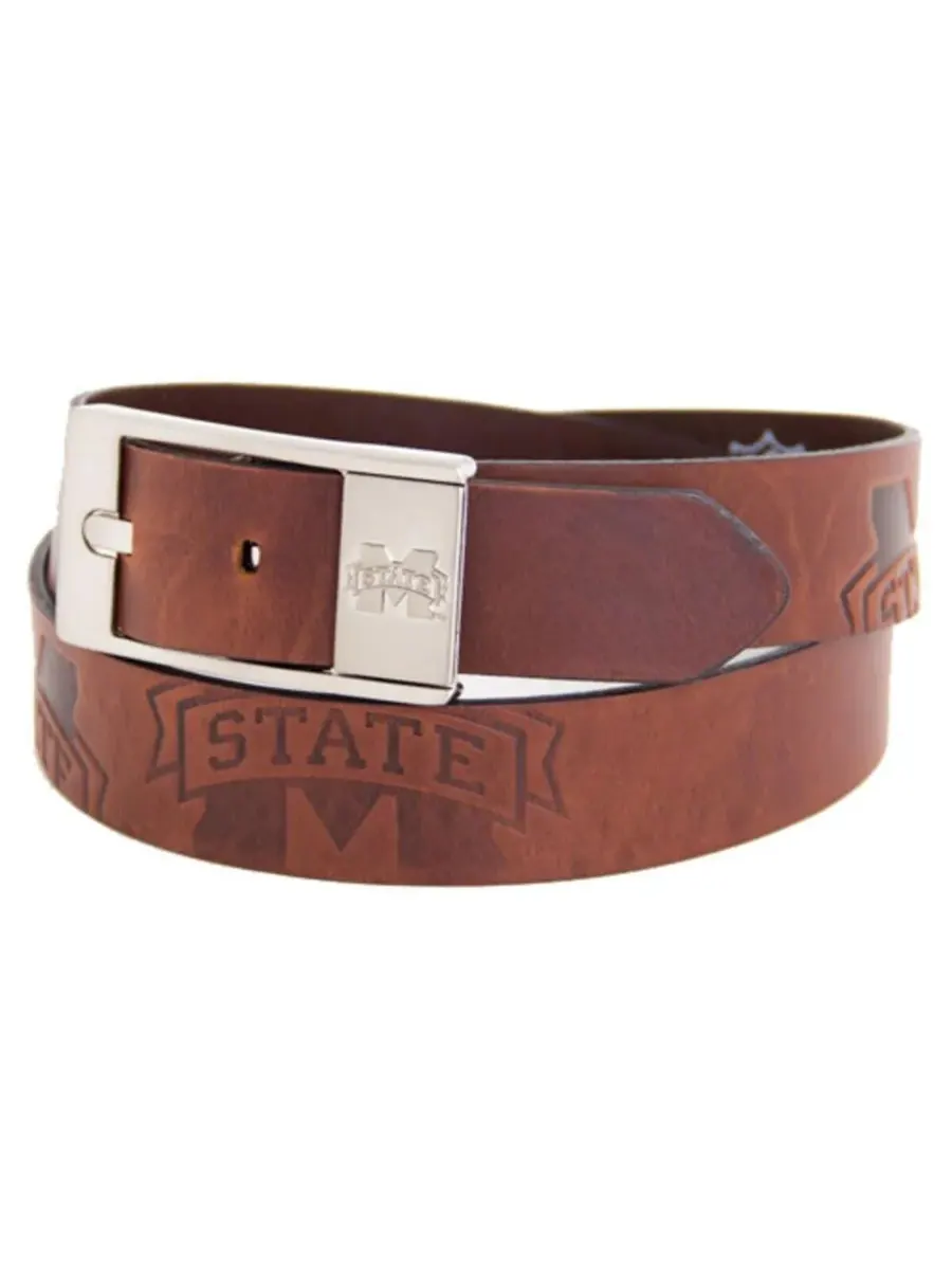 Eagles Wings Мужской кожаный ремень Brandish с символикой команды Mississippi State Bulldogs