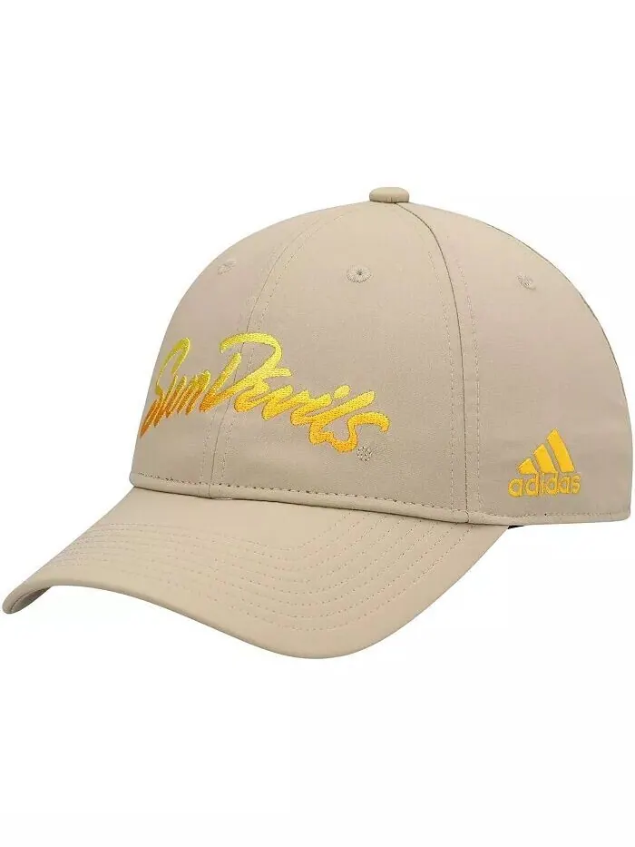 Мужская регулируемая шляпа цвета хаки Arizona State Sun Devils Rising Devils с напуском Adidas