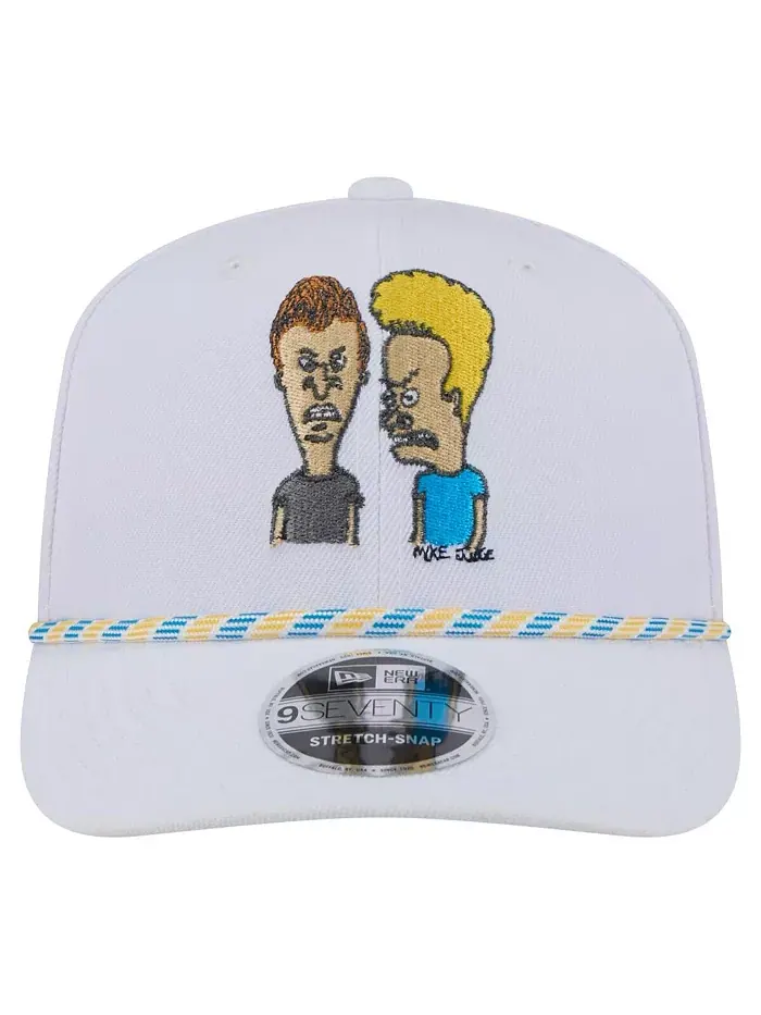 Мужская белая регулируемая кепка Beavis and Butt-Head Rope 9SEVENTY с эластичной застежкой New Era — изображение 5 из 5