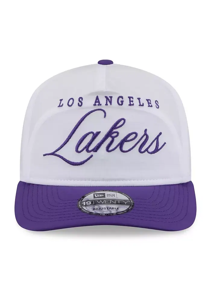 Мужская регулируемая бейсболка 19TWENTY Los Angeles Lakers из нейлона, бело-фиолетовая, для сцены — изображение 2 из 4