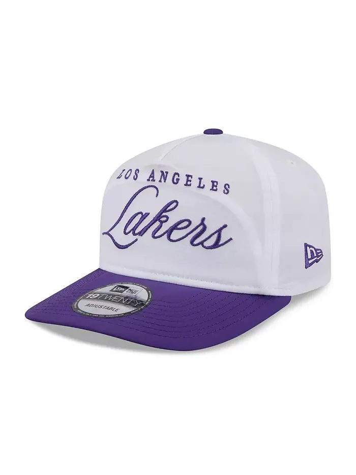 Мужская регулируемая бейсболка 19TWENTY Los Angeles Lakers из нейлона, бело-фиолетовая, для сцены — изображение 3 из 4