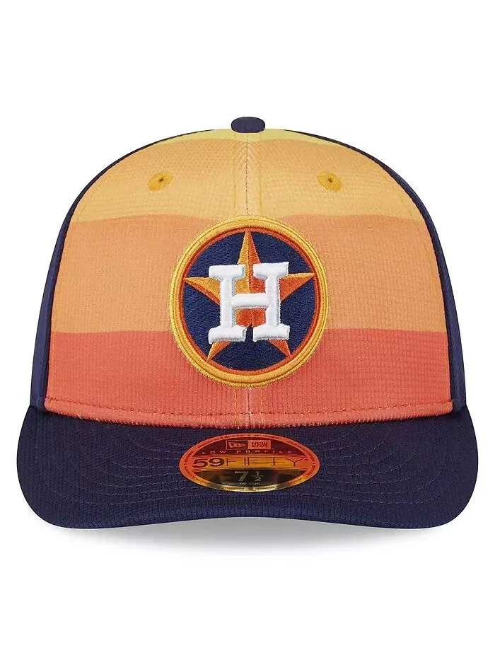 Мужская оранжевая бейсболка Houston Astros 2024 Batting Practice Low Profile 59FIFTY Fitted Hat New — изображение 2 из 4