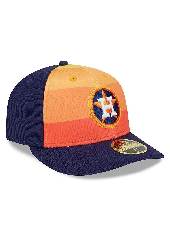 Мужская оранжевая бейсболка Houston Astros 2024 Batting Practice Low Profile 59FIFTY Fitted Hat New — изображение 4 из 4