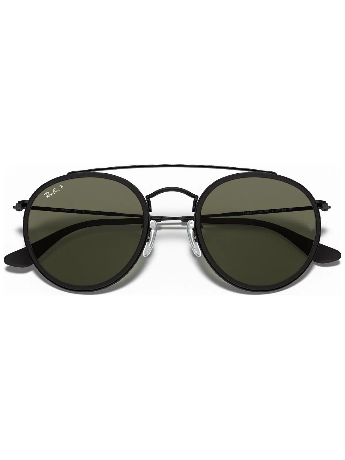 Поляризационные солнцезащитные очки, RB3647N ROUND DOUBLE BRIDGE Ray-Ban — изображение 5 из 7, черный/зеленый
