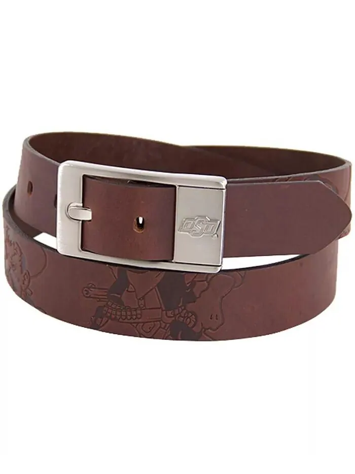 Мужской кожаный ремень Oklahoma State Cowboys Brandish - коричневый Eagles Wings