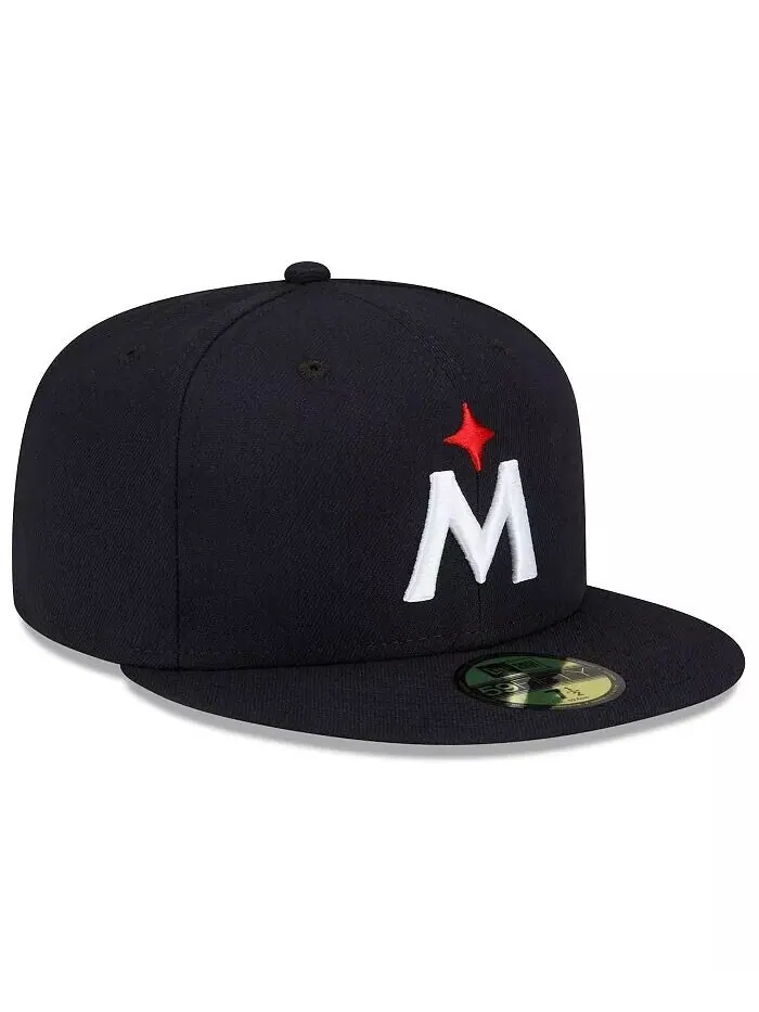 Мужская темно-синяя приталенная шляпа Minnesota Twins 2023 Authentic Collection Road 59FIFTY New Era — изображение 3 из 4