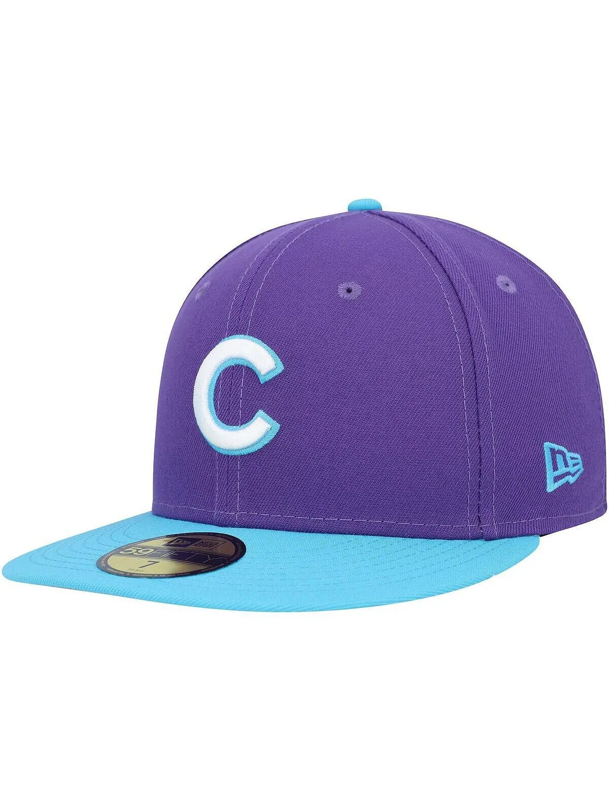 Мужская фиолетовая приталенная кепка Chicago Cubs Vice 59FIFTY New Era — изображение 3 из 4, фиолетовый