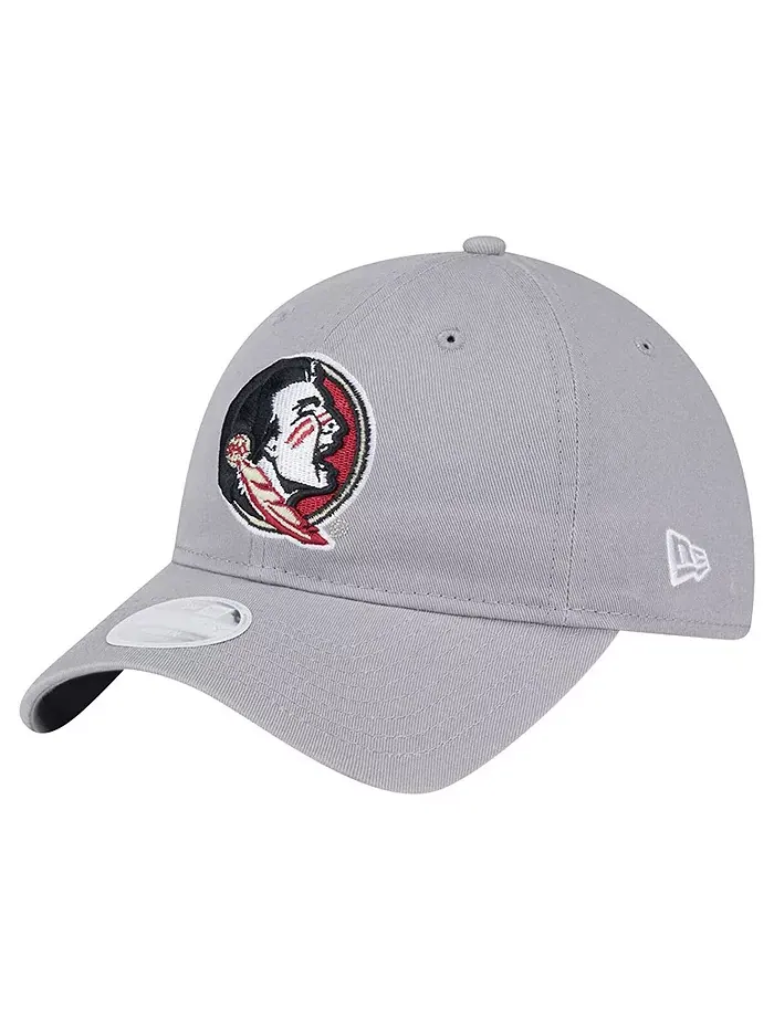 Женская регулируемая кепка 9TWENTY Florida State Seminoles серого цвета с логотипом New Era